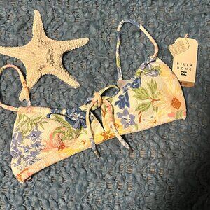 NWT Billabong Ur A Dream Bikini Top Multi Colored Floral Print Size XL/14